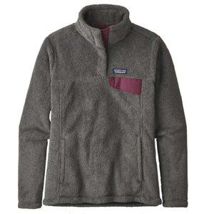 Patagonia Gray Purple Re-Tool Snap-T Fleece Pullover Kangaroo Pocket XL